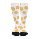 Cute Waffle Pattern Print Long Socks