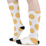 Cute Waffle Pattern Print Long Socks