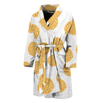 Cute Waffle Pattern Print Men's Bathrobe