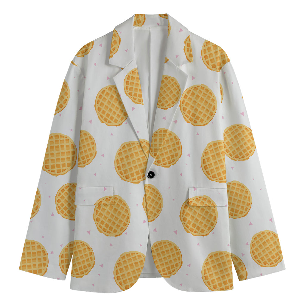 Cute Waffle Pattern Print Men's Blazer