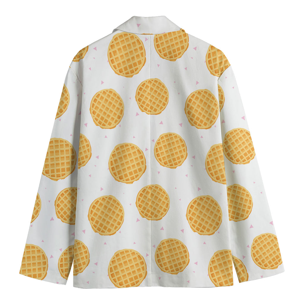 Cute Waffle Pattern Print Men's Blazer