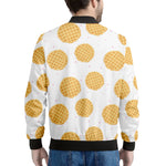 Cute Waffle Pattern Print Men's Bomber Jacket