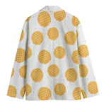 Cute Waffle Pattern Print Men's Cotton Blazer