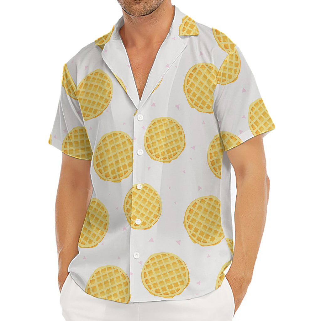 Cute Waffle Pattern Print Men's Deep V-Neck Shirt