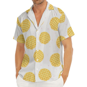 Cute Waffle Pattern Print Men's Deep V-Neck Shirt