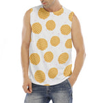 Cute Waffle Pattern Print Men's Fitness Tank Top