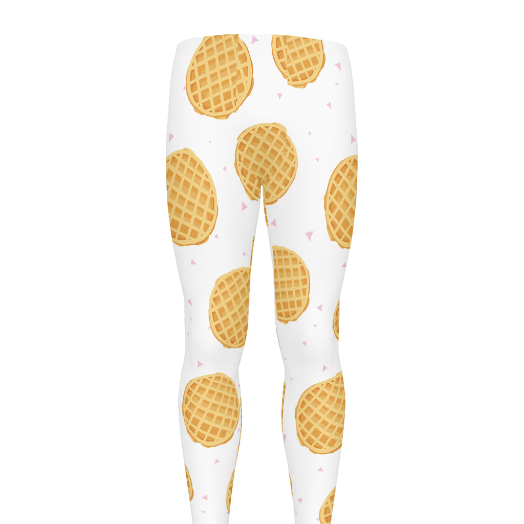 Cute Waffle Pattern Print Men's leggings