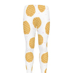 Cute Waffle Pattern Print Men's leggings