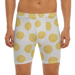 Cute Waffle Pattern Print Men's Long Boxer Briefs