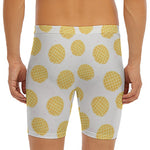 Cute Waffle Pattern Print Men's Long Boxer Briefs