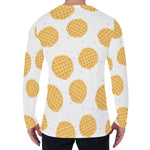 Cute Waffle Pattern Print Men's Long Sleeve T-Shirt