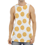 Cute Waffle Pattern Print Men's Muscle Tank Top