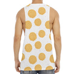 Cute Waffle Pattern Print Men's Muscle Tank Top