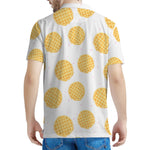 Cute Waffle Pattern Print Men's Polo Shirt
