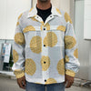 Cute Waffle Pattern Print Men's Shirt Jacket