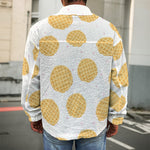 Cute Waffle Pattern Print Men's Shirt Jacket