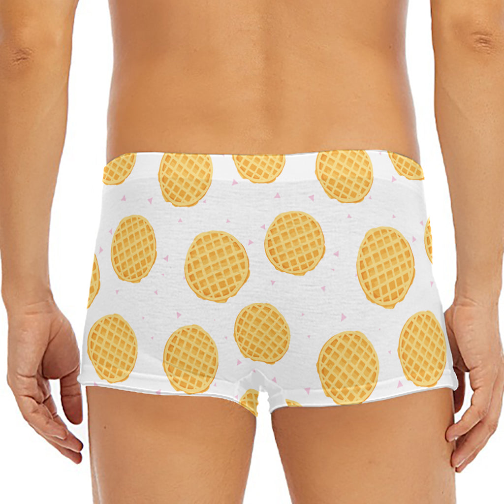 Cute Waffle Pattern Print Men's Short Boxer Briefs
