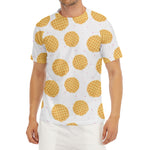 Cute Waffle Pattern Print Men's Short Sleeve Rash Guard