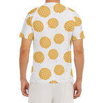 Cute Waffle Pattern Print Men's Short Sleeve Rash Guard