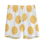 Cute Waffle Pattern Print Men's Sports Shorts