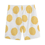Cute Waffle Pattern Print Men's Sports Shorts