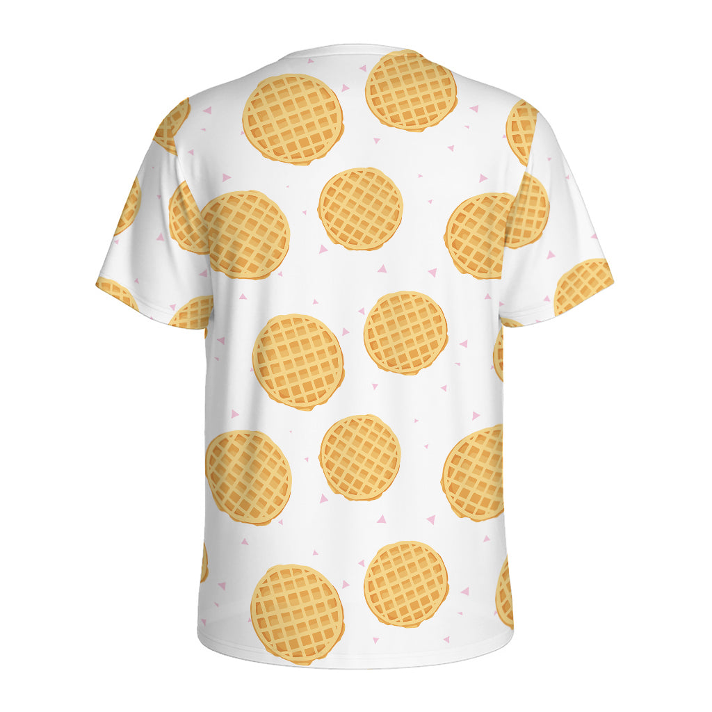 Cute Waffle Pattern Print Men's Sports T-Shirt