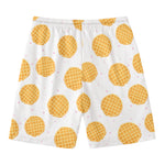 Cute Waffle Pattern Print Men's Swim Trunks