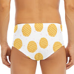 Cute Waffle Pattern Print Men's Triangle Swim Briefs