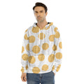 Cute Waffle Pattern Print Men's Velvet Pullover Hoodie