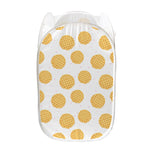 Cute Waffle Pattern Print Mesh Laundry Hamper