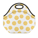 Cute Waffle Pattern Print Neoprene Lunch Bag