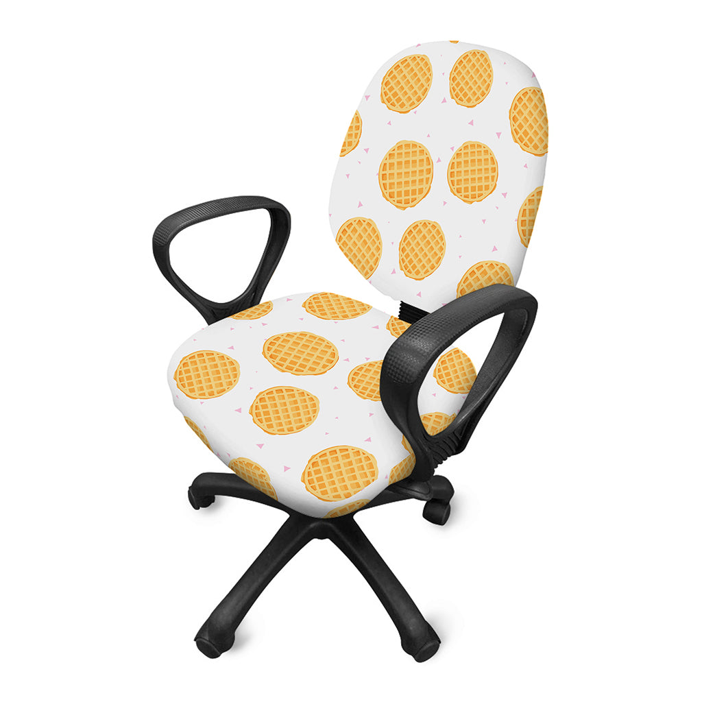 Cute Waffle Pattern Print Office Chair Cover