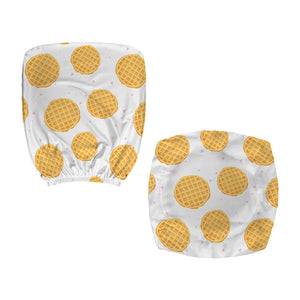 Cute Waffle Pattern Print Office Chair Cover