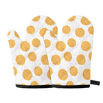 Cute Waffle Pattern Print Oven Mitts