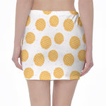 Cute Waffle Pattern Print Pencil Mini Skirt
