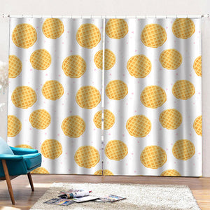 Cute Waffle Pattern Print Pencil Pleat Curtains