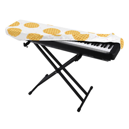 Cute Waffle Pattern Print Piano Keyboard Cover