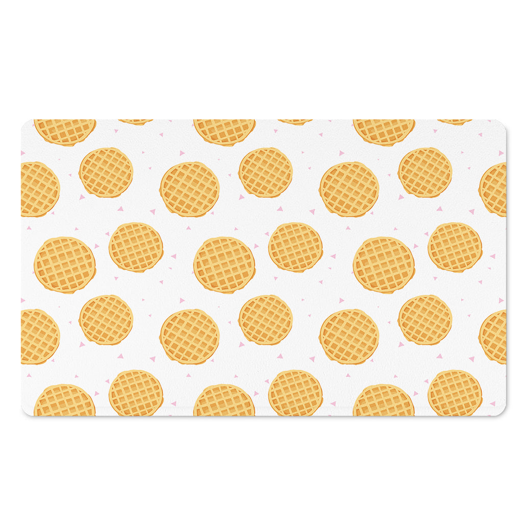 Cute Waffle Pattern Print Polyester Doormat