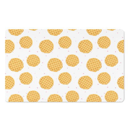 Cute Waffle Pattern Print Polyester Doormat