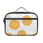 Cute Waffle Pattern Print Portable Lunch Bag