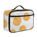 Cute Waffle Pattern Print Portable Lunch Bag