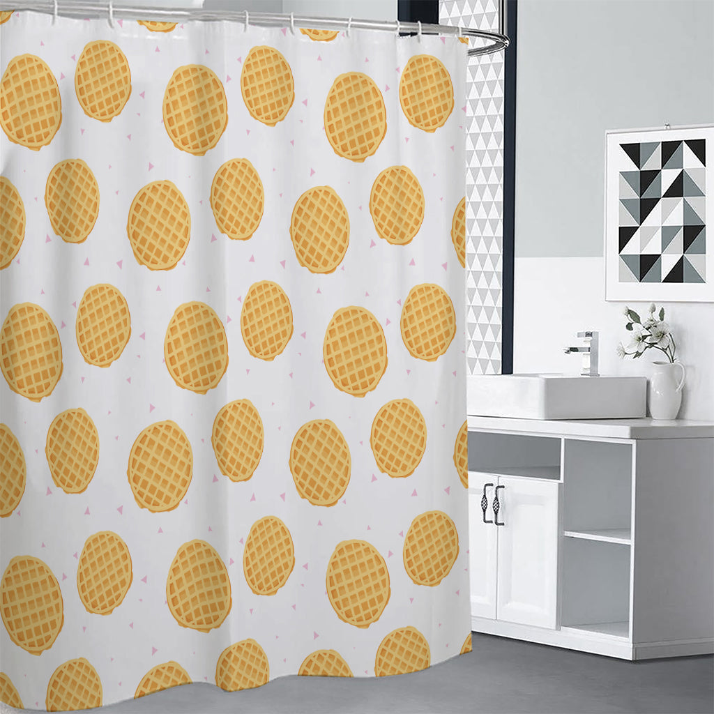 Cute Waffle Pattern Print Premium Shower Curtain