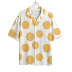 Cute Waffle Pattern Print Rayon Hawaiian Shirt