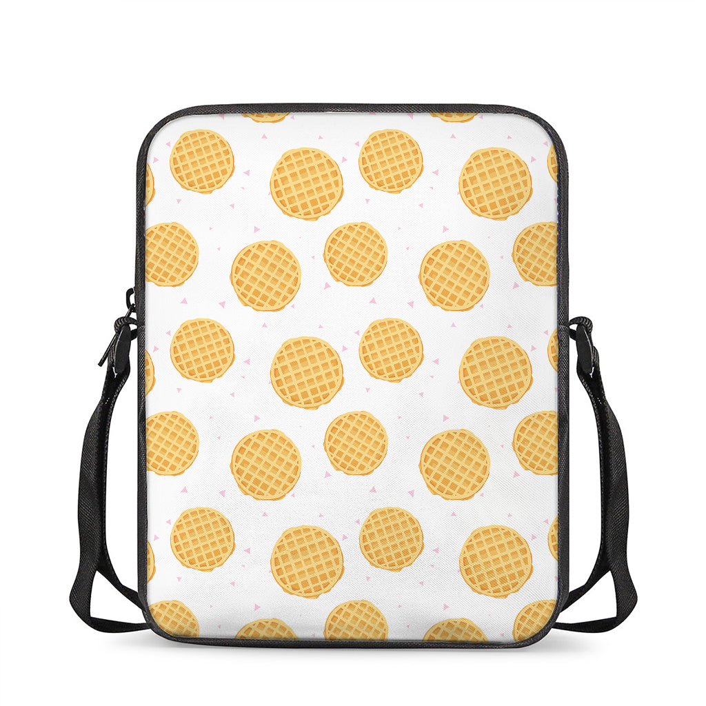 Cute Waffle Pattern Print Rectangular Crossbody Bag