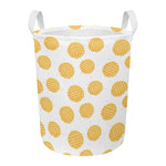 Cute Waffle Pattern Print Round Laundry Basket