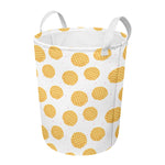Cute Waffle Pattern Print Round Laundry Basket