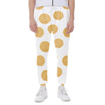 Cute Waffle Pattern Print Scuba Joggers