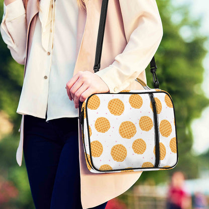 Cute Waffle Pattern Print Shoulder Strap Bible Bag