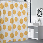 Cute Waffle Pattern Print Shower Curtain