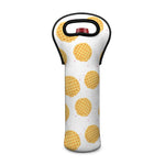 Cute Waffle Pattern Print Single Neoprene Wine Tote